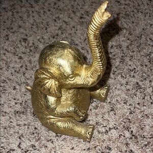 Gold Elephant Figurine